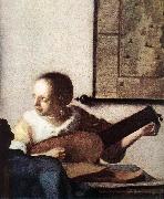 VERMEER VAN DELFT, Jan Woman with a Lute near a Window (detail) wt china oil painting reproduction